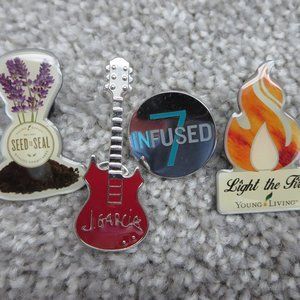 Young Living Seed To Seal / Infused 7 / Light The Fire Pin Lapel Lot 4 Pc Pins